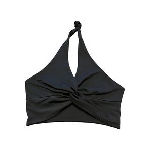 Black halter crop top